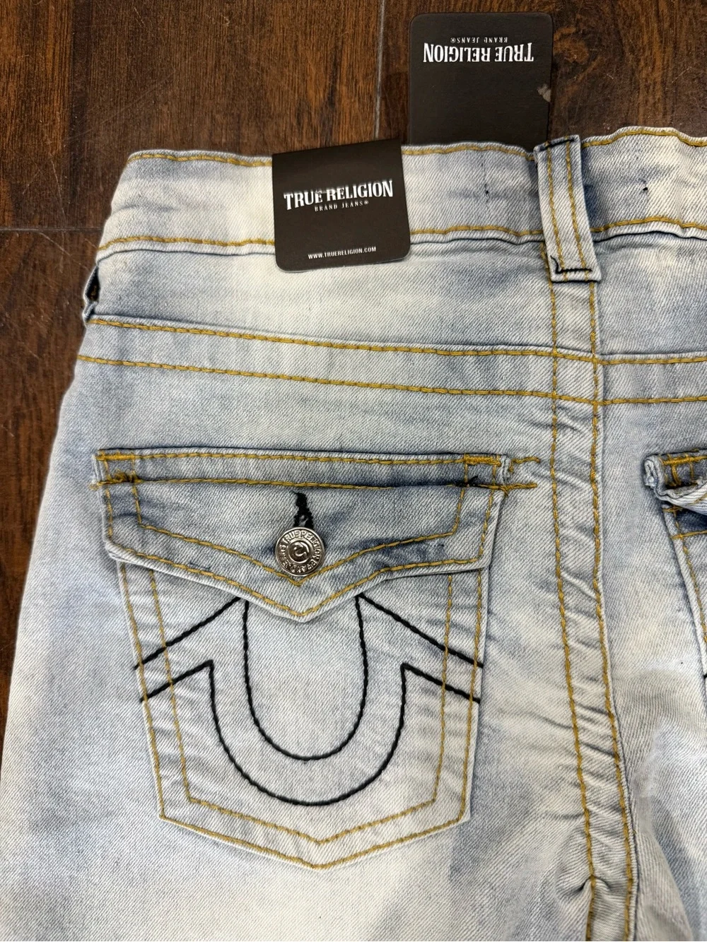NWT True Religion Geno Relaxed Slim Boys Jeans, 14, Marbled Wash, MSRP $79